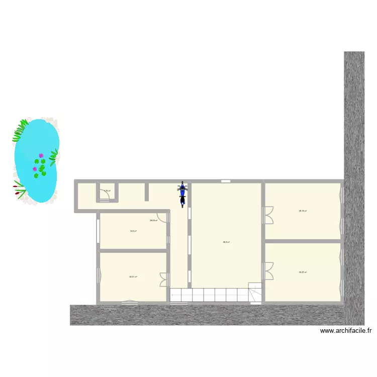 232. Floor plan with 7  and 185 m²