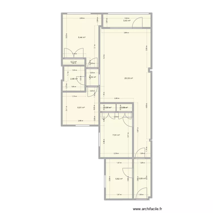 Casa. Floor plan with 12  and 69 m²