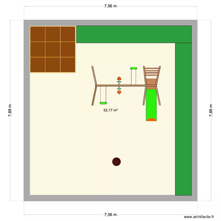 garden planer option 2. Floor plan with 1  and 52 m²