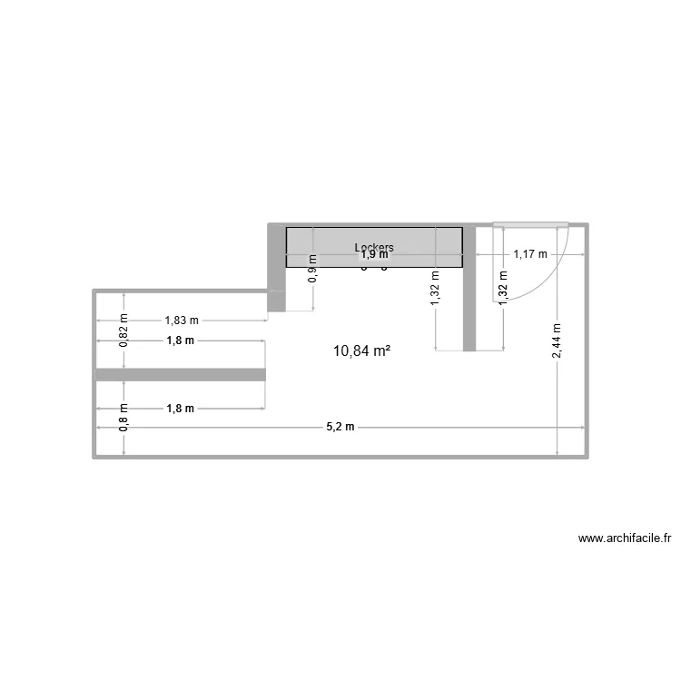 female lockers. Floor plan with 