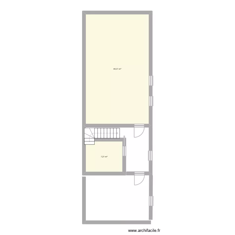 Etage fondettes. Floor plan with 2  and 51 m²