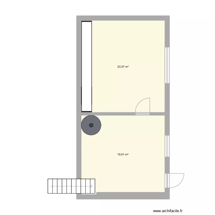 Pidval. Floor plan with 2  and 43 m²