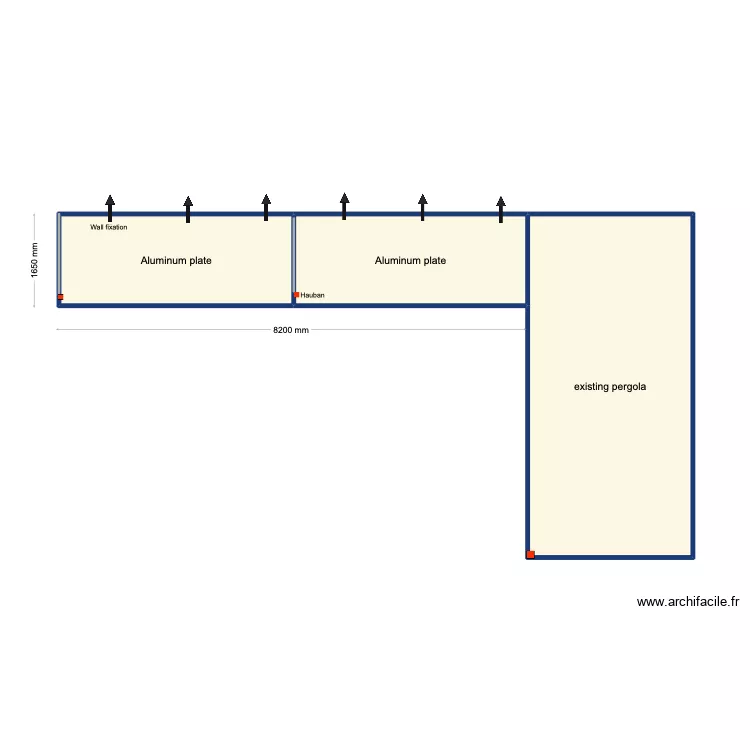 existing pergola. Floor plan with 3 and 29 m² existing pergola. Floor plan with 3 and 29 m²