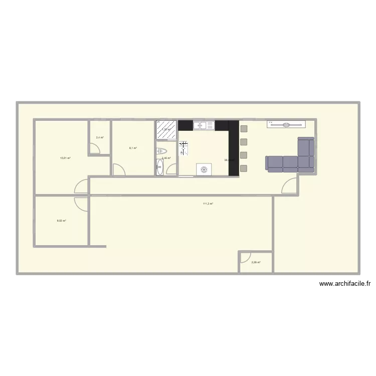 casa 10x20. Floor plan with 9 Rooms and 190 m²
