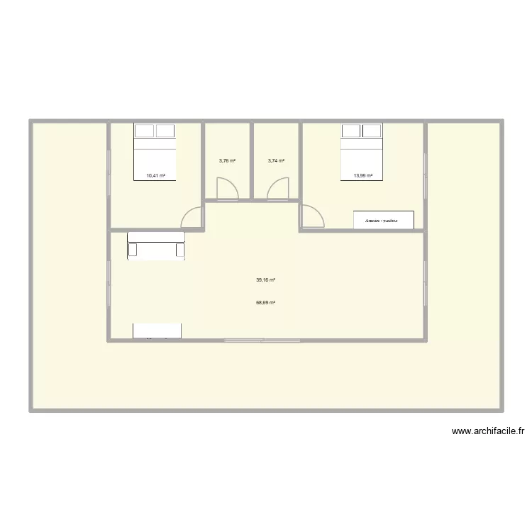 casa sitio. Floor plan with 6 rooms and 140 m²