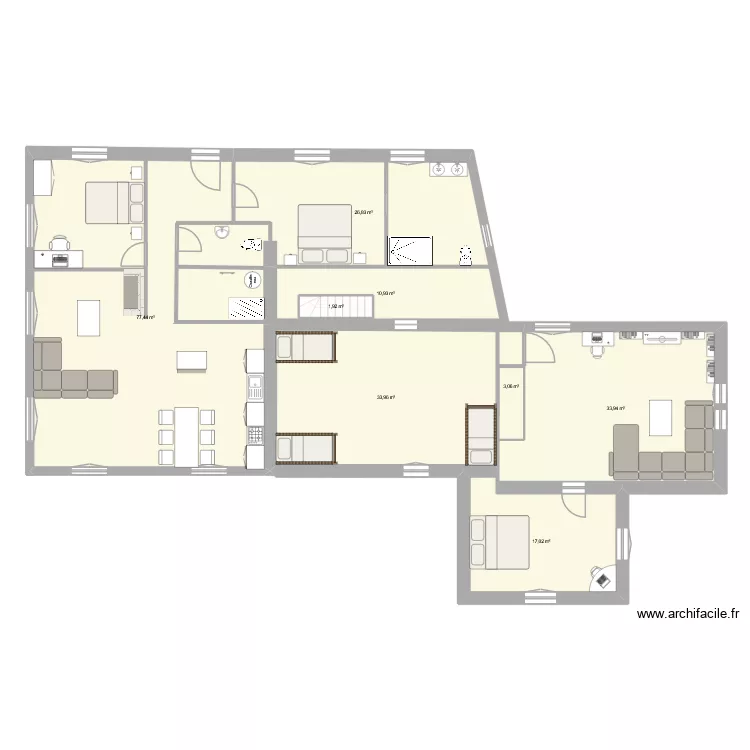 Moulin de la roche projet 2. Floor plan with 17 and 537 m² Moulin de la roche projet 2. Floor plan with 17 and 537 m²