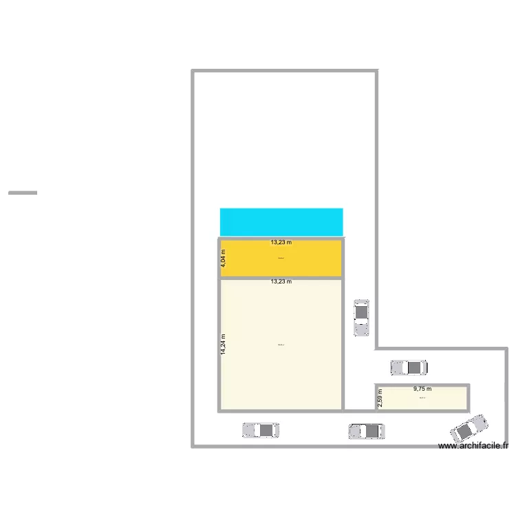 acces auto natinva. Floor plan with 3 Rooms and 267 m²