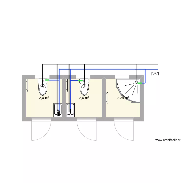BanheiroV1_Hidraulico. Floor plan with 
