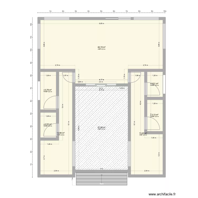 house planning. Floor plan with 8  and 108 m²