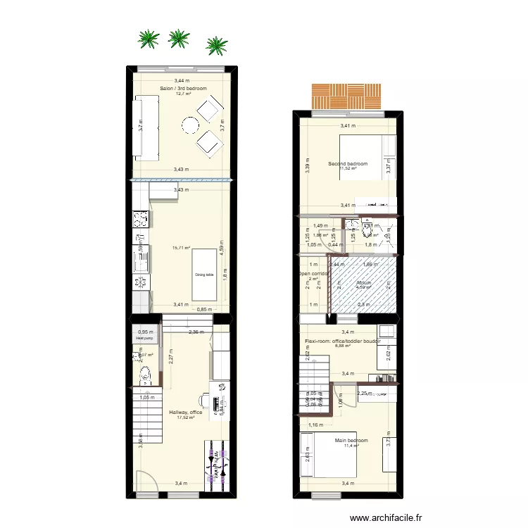 3 Ring Terrace A.3. Floor plan with 12 rooms and 90 m²