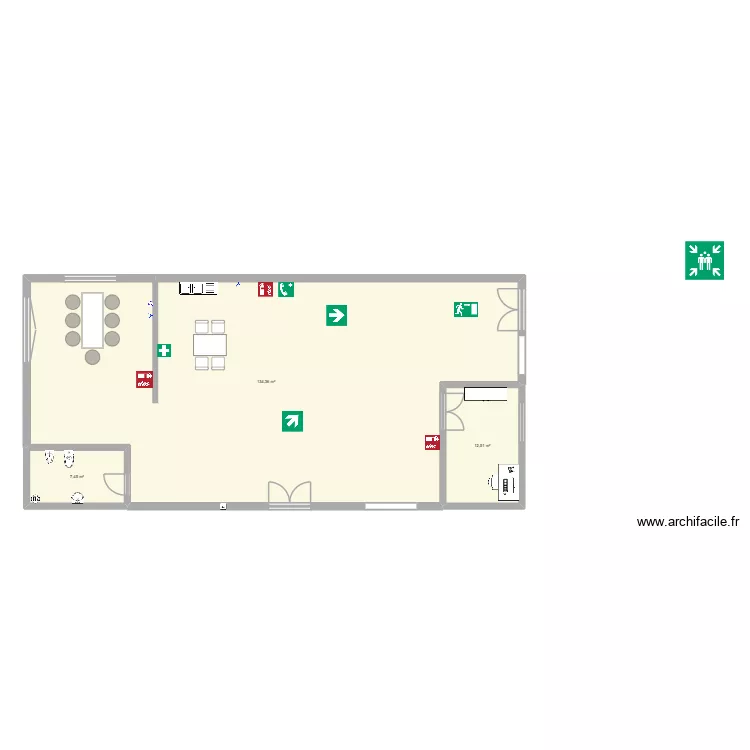 Trabajo seguridad e higiene. Floor plan with 3 and 154 m² Trabajo seguridad e higiene. Floor plan with 3 and 154 m²
