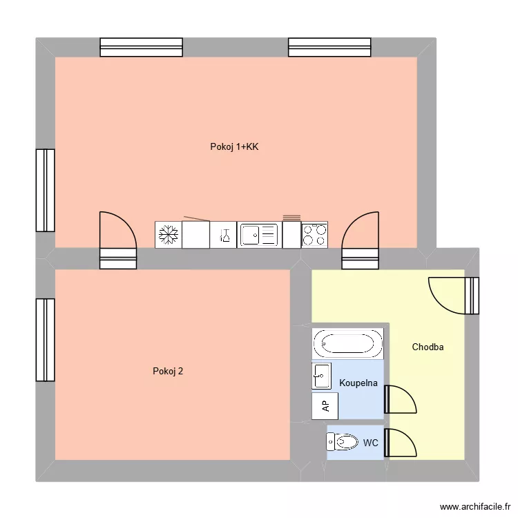 Hlavn&iacute; tř&iacute;da 301, byt 6. Floor plan with 10  and 190 m²