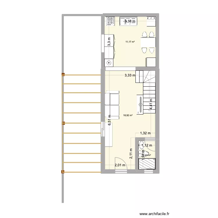 AMPLIACION CASA. Floor plan with 3 and 32 m² AMPLIACION CASA. Floor plan with 3 and 32 m²