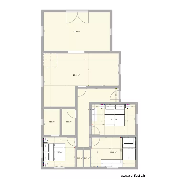 casa 1.1. Floor plan with 10  and 96 m²