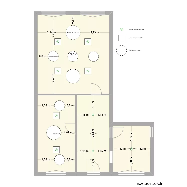 Grundriss_EG_Deckenspiegel. Floor plan with 4  and 74 m²