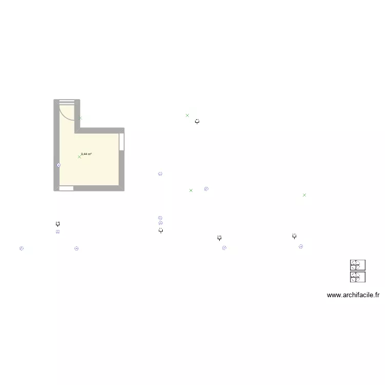 Lavandaria casa. Floor plan with 1  and 9 m²