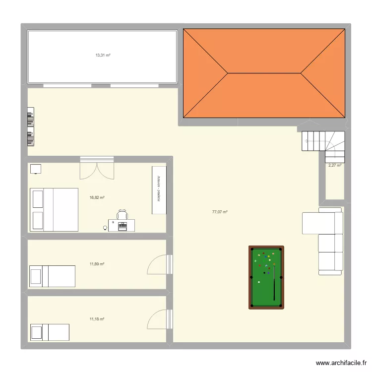 House LD 2. Floor plan with 