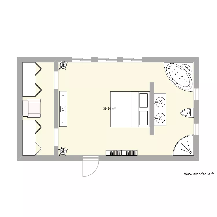 Bedroom. Floor plan with 1  and 40 m²