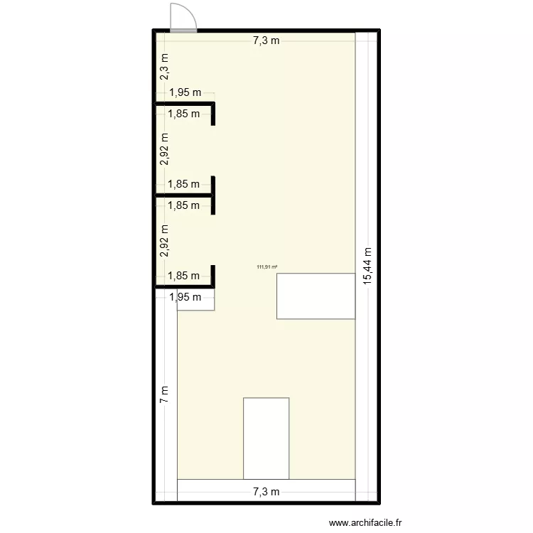 STK - 210. Floor plan with 16  and 107 m²