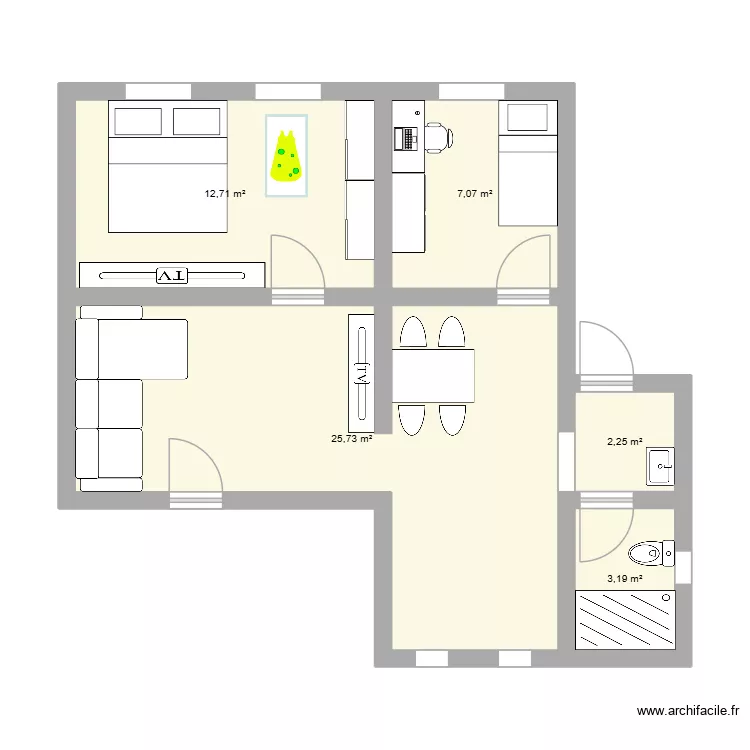112. Floor plan with 5  and 51 m²