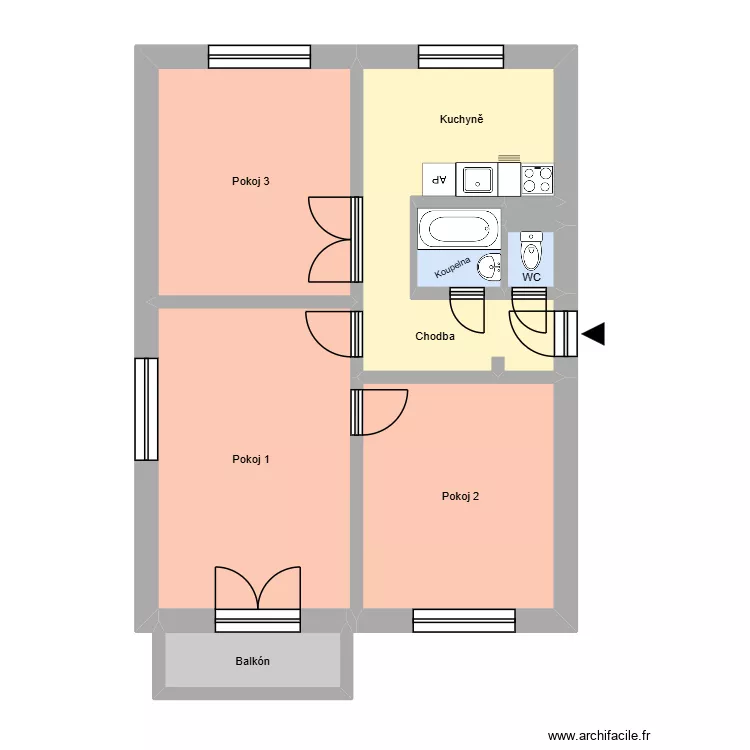 Průkopnick&aacute; 2101, byt 2. Floor plan with 12  and 187 m²
