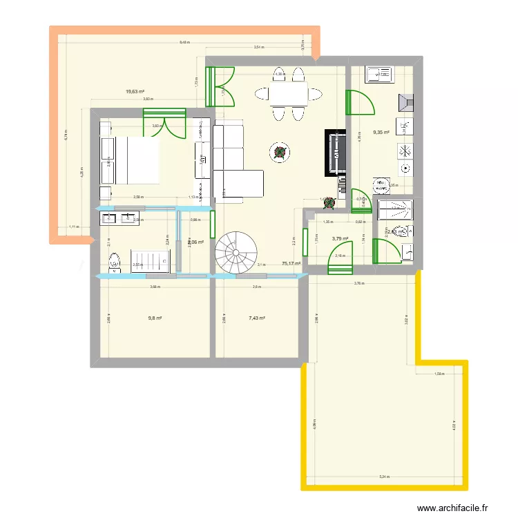 Casa Idea 2. Floor plan with 8  and 130 m²