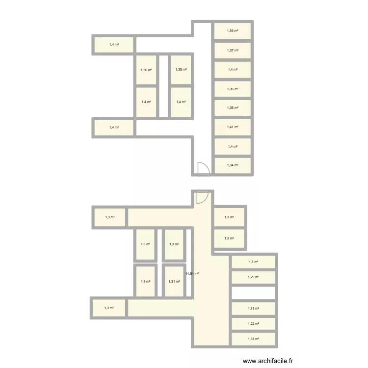 Keller E90. Floor plan with 28  and 51 m²