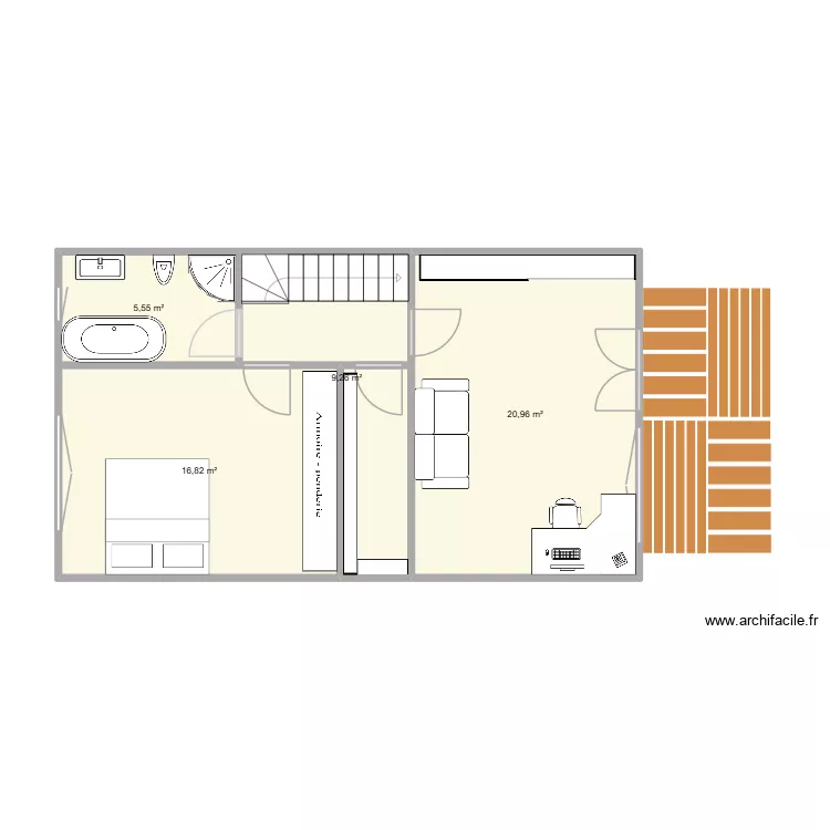 Obergeschoss. Floor plan with 4  and 53 m²