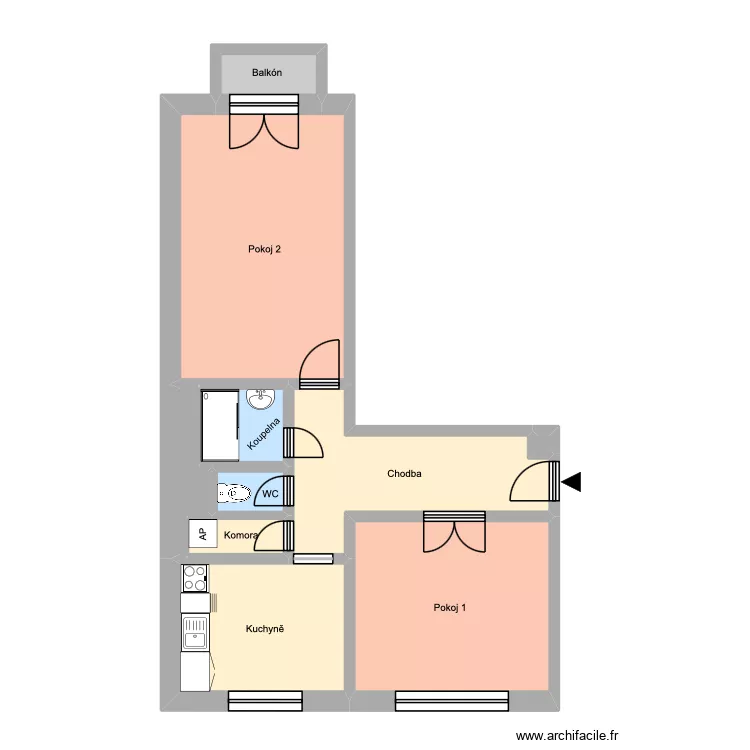 Zborovsk&aacute; 2461, byt 1. Floor plan with 14 Rooms and 180 m²