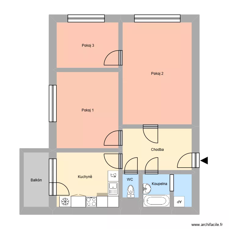 Pavlouskova 4432, byt 51. Floor plan with 14  and 195 m²