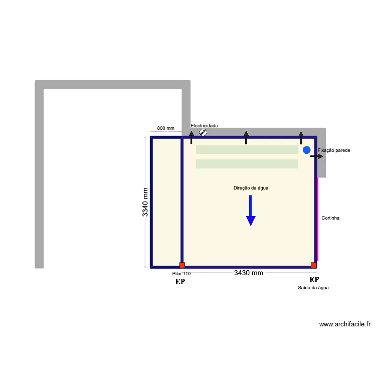 Trindade extension de S. Floor plan with 2 Rooms and 13 m² Trindade extension de S. Floor plan with 2 Rooms and 13 m²