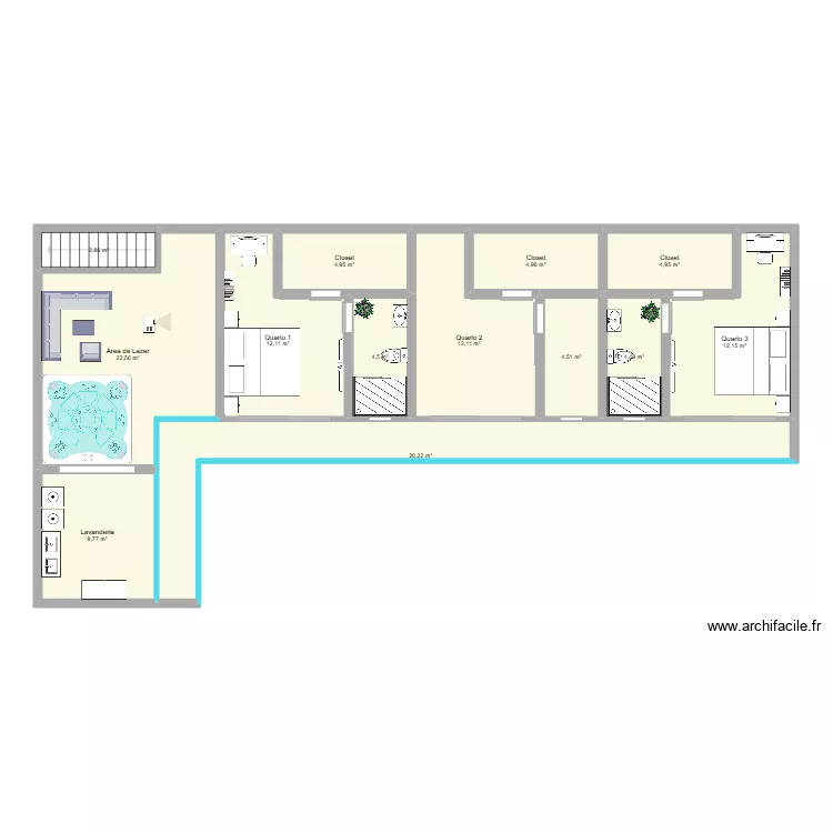 Casa andar 2. Floor plan with 13 and 120 m² Casa andar 2. Floor plan with 13 and 120 m²