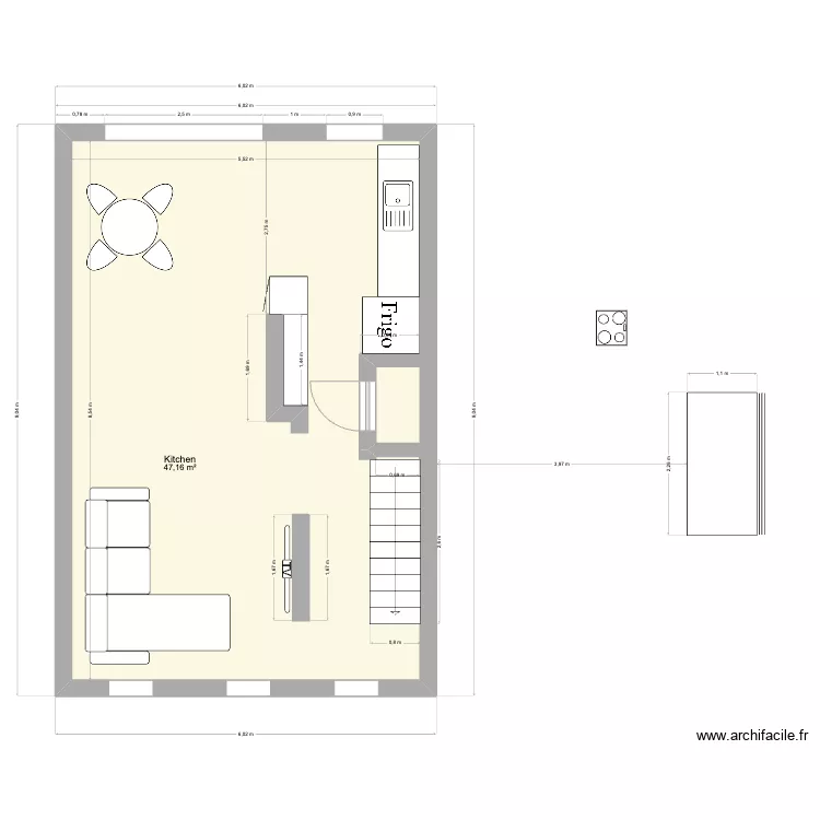 Kitchen. Floor plan with 
