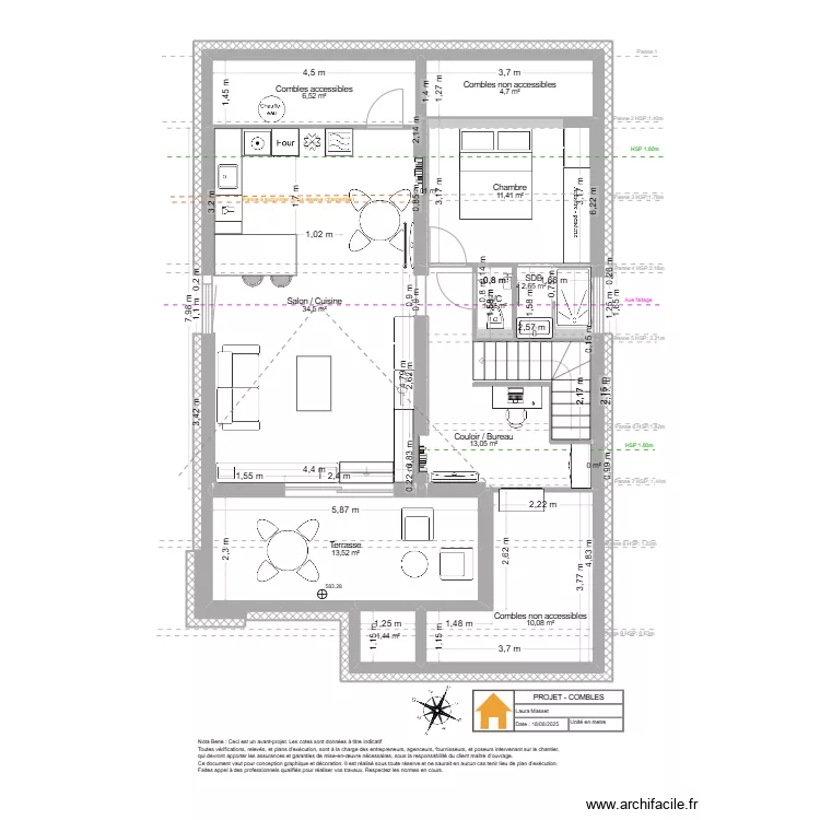 Viuz- Combles - Projet. Floor plan with 