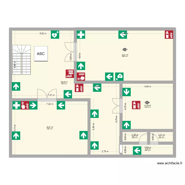 Planta 2. Floor plan with 7  and 171 m²