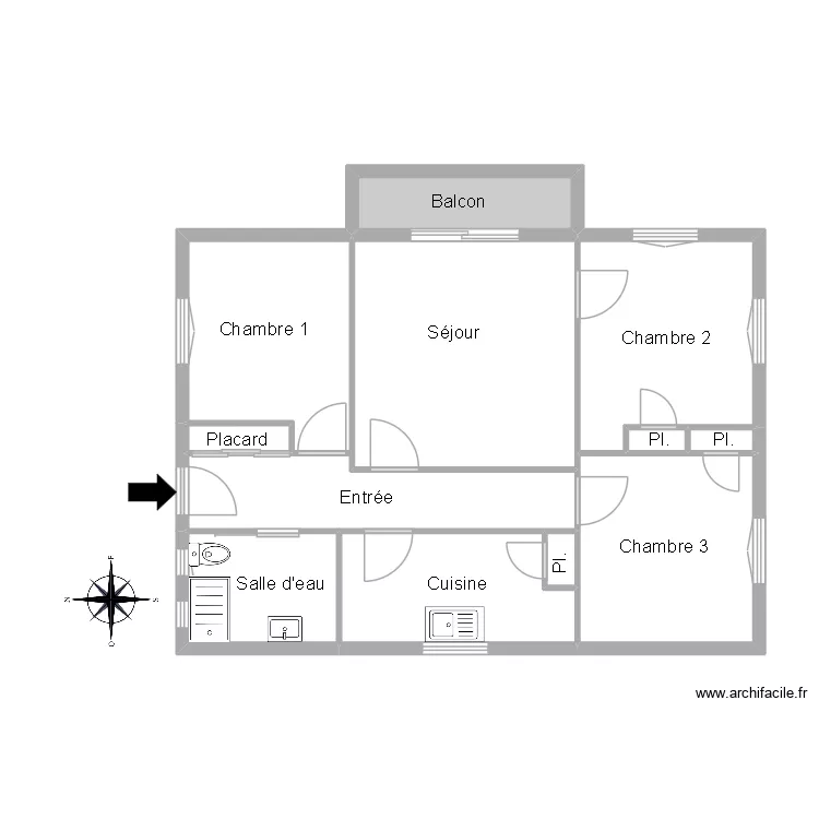 51440 GHALLOUSSI. Floor plan with 12  and 64 m²