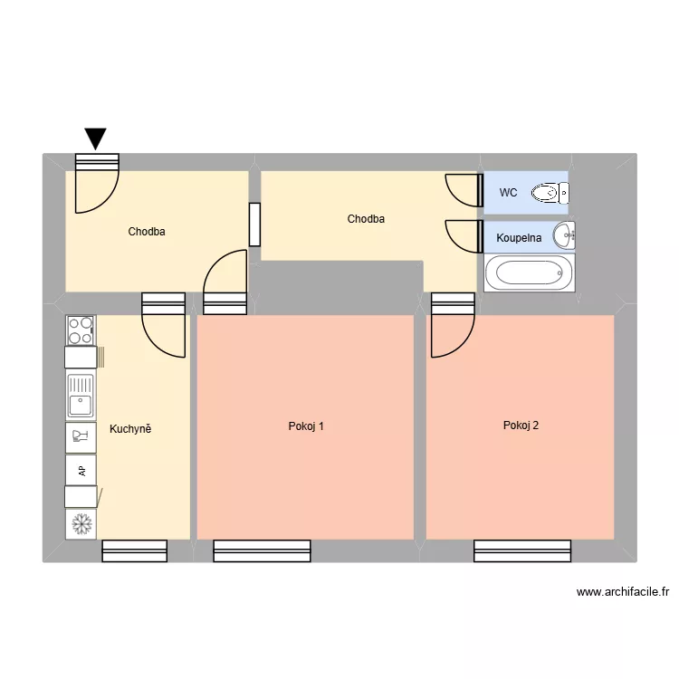 17. listopadu 638, byt 10. Floor plan with 13  and 186 m²