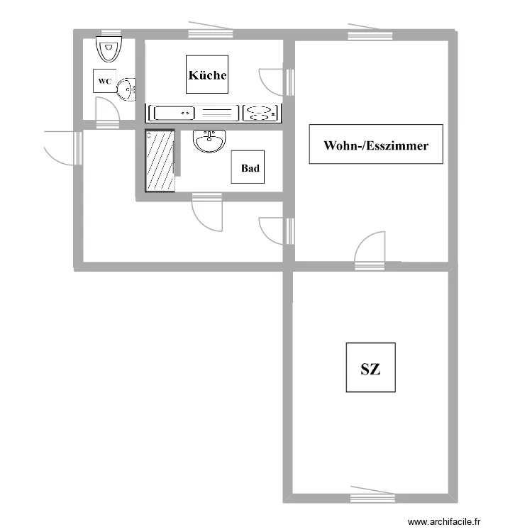 1. OG rechts. Floor plan with 1. OG rechts. Floor plan with