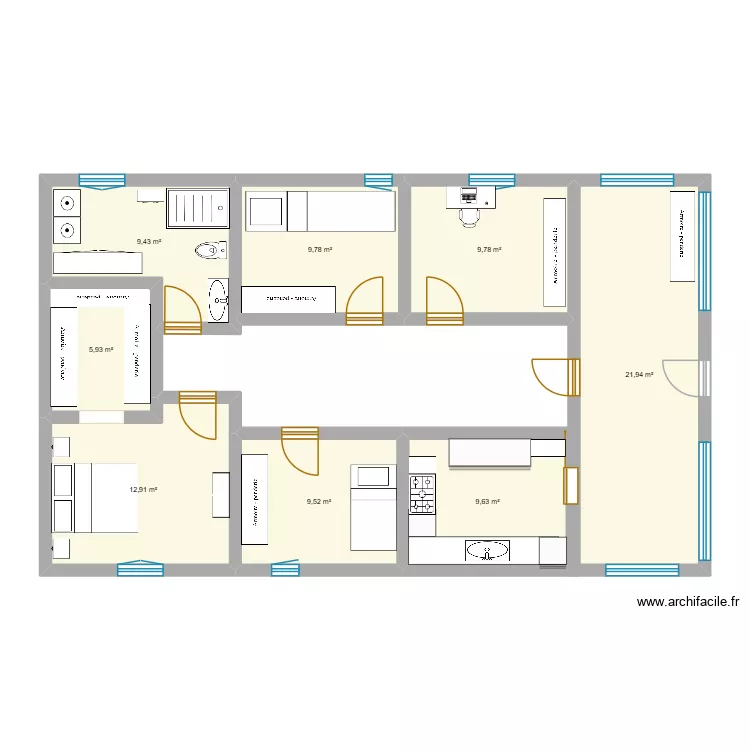 PLANO CASA2. Floor plan with 8  and 89 m²