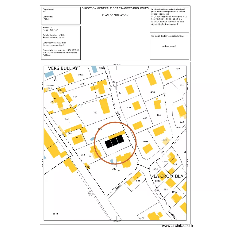 Lagnieu, Bulliez &agrave; construire. Floor plan with 