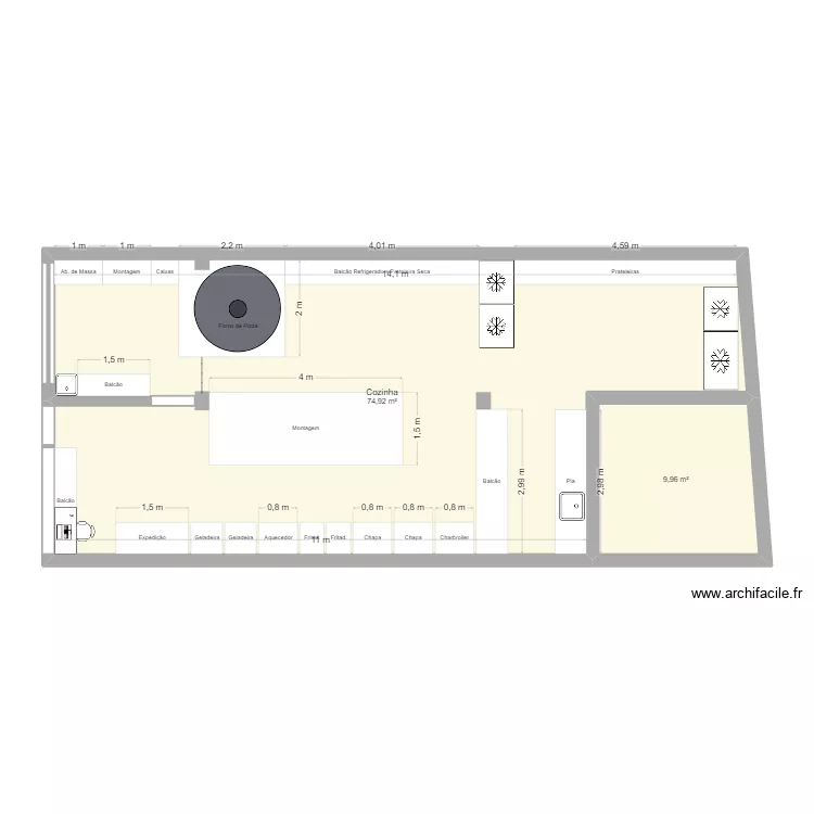 Delivery Deck. Floor plan with 2  and 85 m²