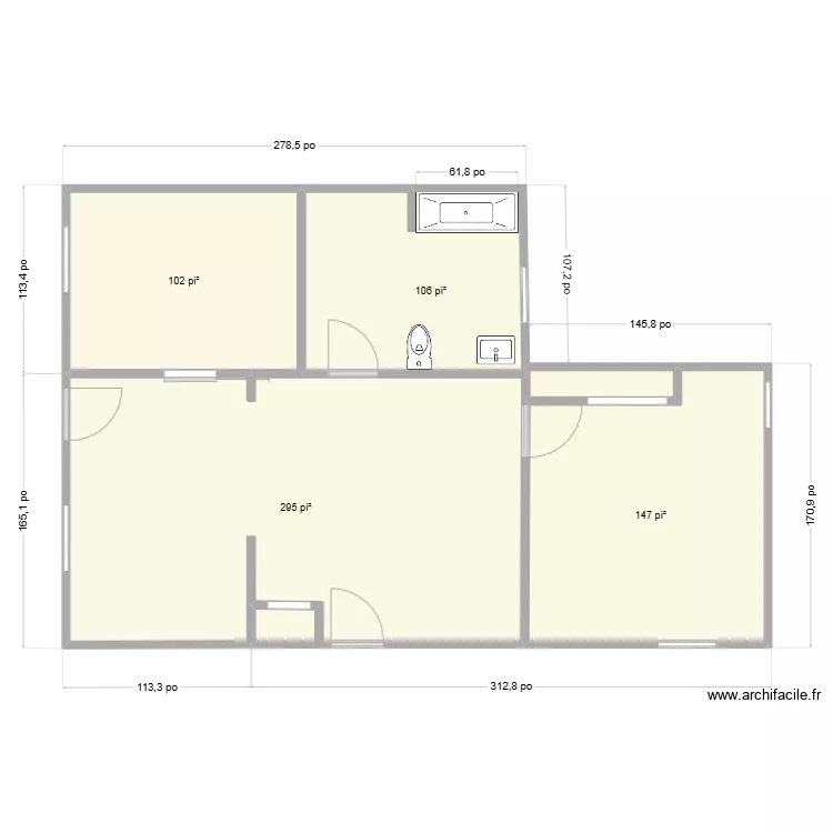 Duplex. Floor plan with 
