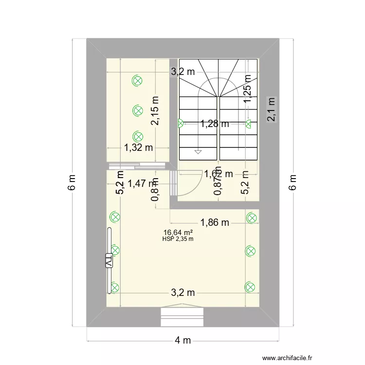 ETAGE_Chambre_SdB. Floor plan with 1 and 17 m² ETAGE_Chambre_SdB. Floor plan with 1 and 17 m²
