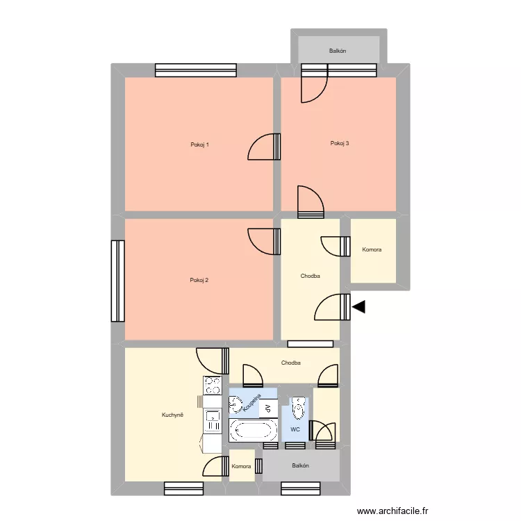 Hořany 1039, byt 3. Floor plan with Hořany 1039, byt 3. Floor plan with