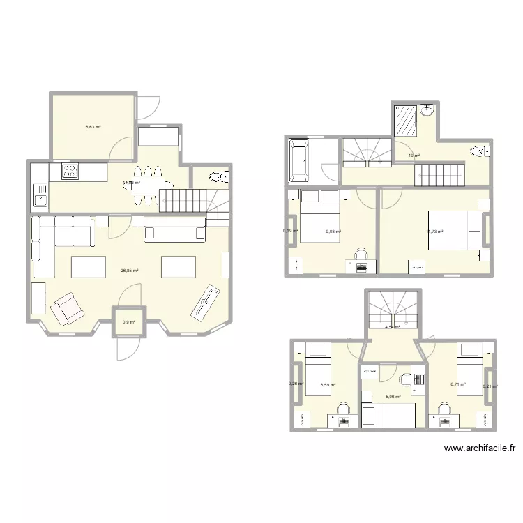 Cottage layout single storey rear extension and existing extension raised. Floor plan with 0 room and 0 m2 Cottage layout single storey rear extension and existing extension raised. Floor plan with 0 room and 0 m2