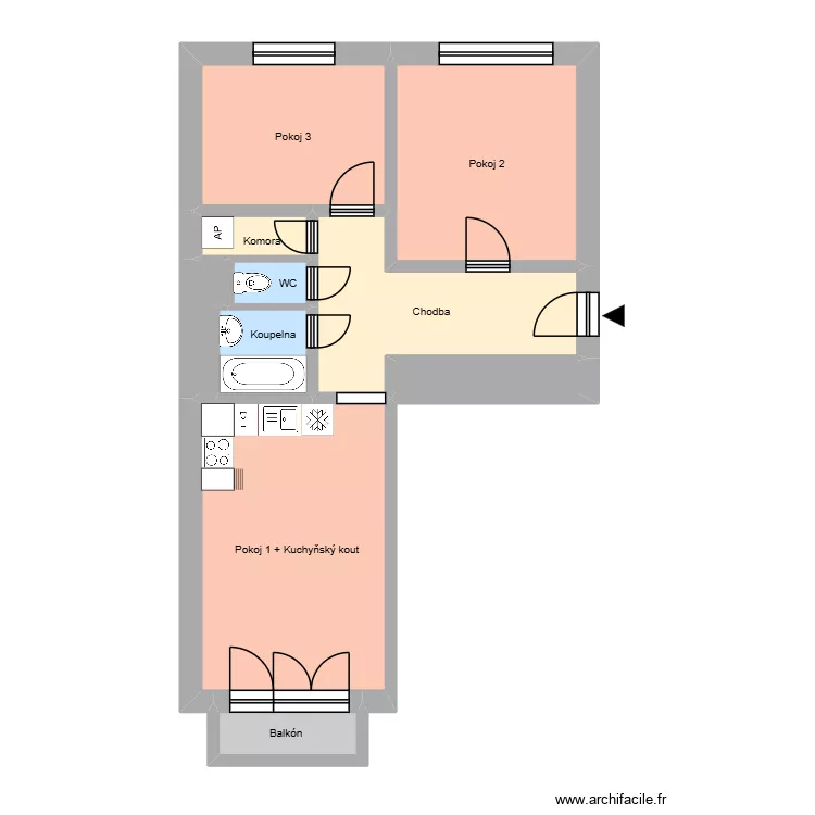 Zelen&aacute; 2516, byt 6. Floor plan with 14  and 180 m²