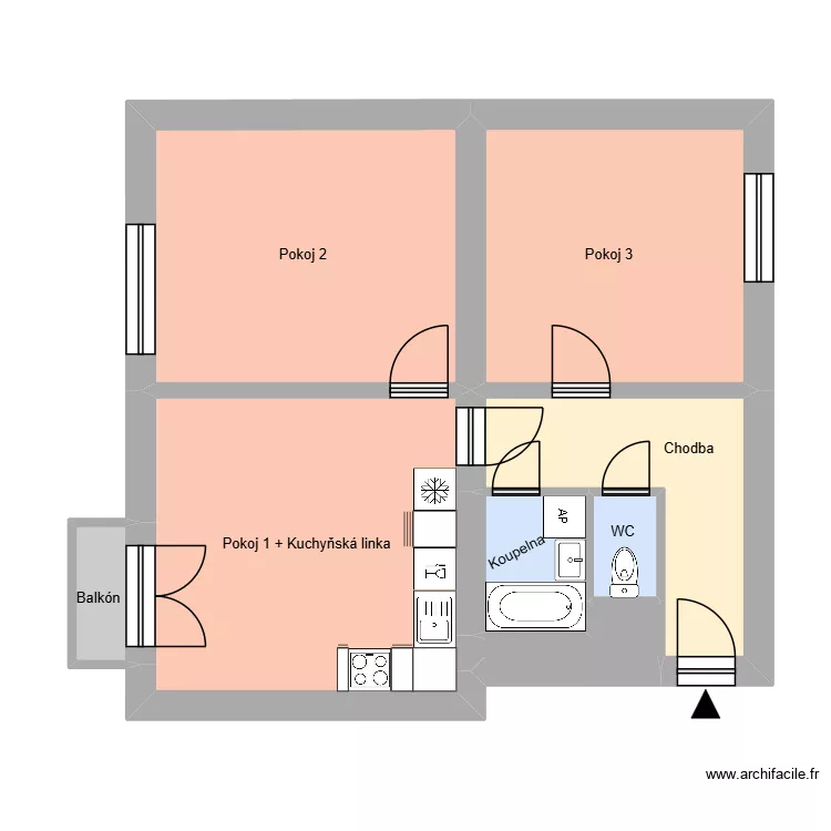 17. listopadu 748, byt 16. Floor plan with 12  and 180 m²