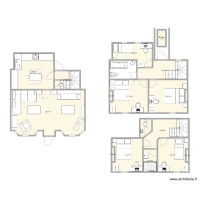 Cottage layout, bridge, two storey rear extension as bathroom and existing extension raised and protected stair version 3