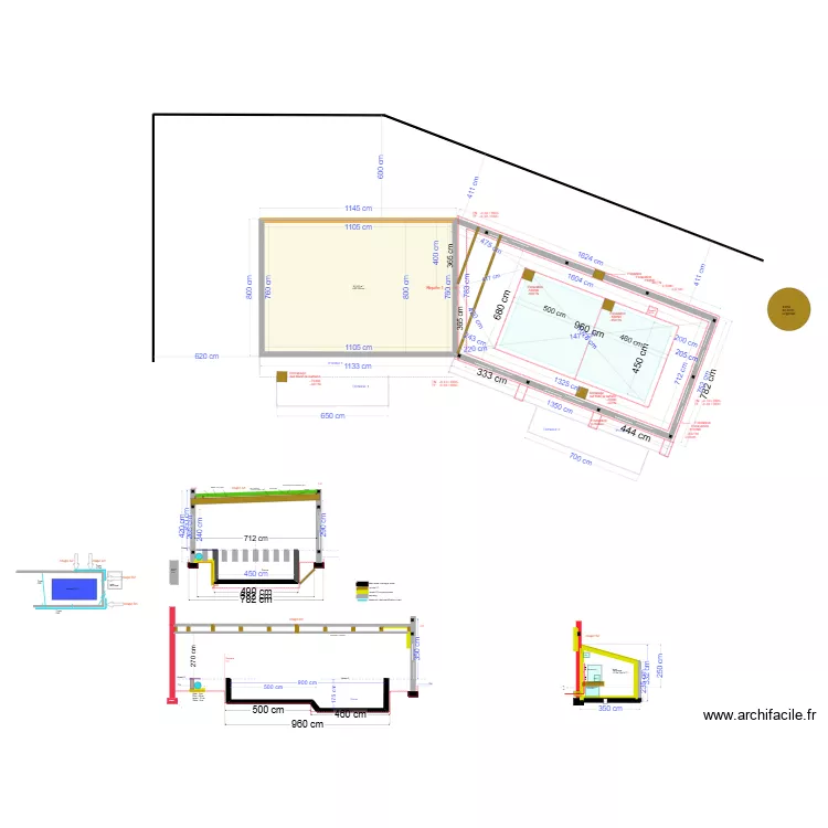 piscine béton 2024 v24. Floor plan with piscine béton 2024 v24. Floor plan with