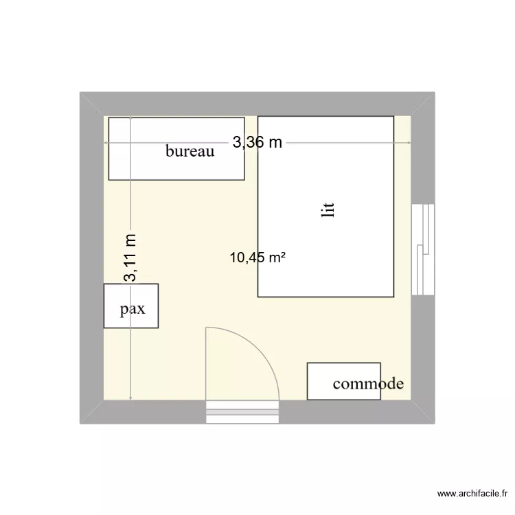 chambre clara. Floor plan with 1  and 10 m²